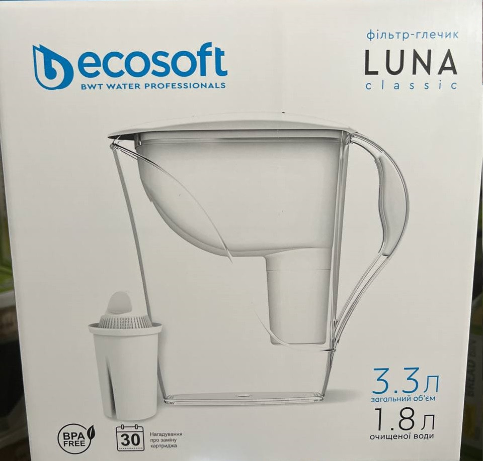Фильтр-кувшин Ecosoft Luna белый 3.3л. - фото 1 - id-p1865146083