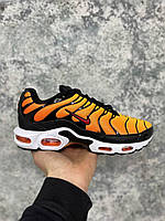 Мужские кроссовки Nike Air Max TN+ Black Orange (чёрные с оранжевым) лёгкие цветные кроссы I800 cross