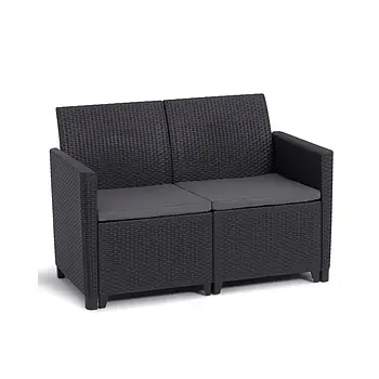 Диван для саду та тераси Keter Claire 2 Seaters sofa 252689 графіт