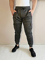 Штаны спортивные мужские трикотажные Брюки мужские Ao Longcom с накладными карманами Серый цвет XL