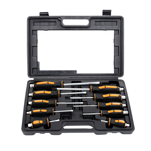 Набір ударних викруток CrV (Phillips+Slotted) 10 шт. у кейсі Kraft & Dele KD10283