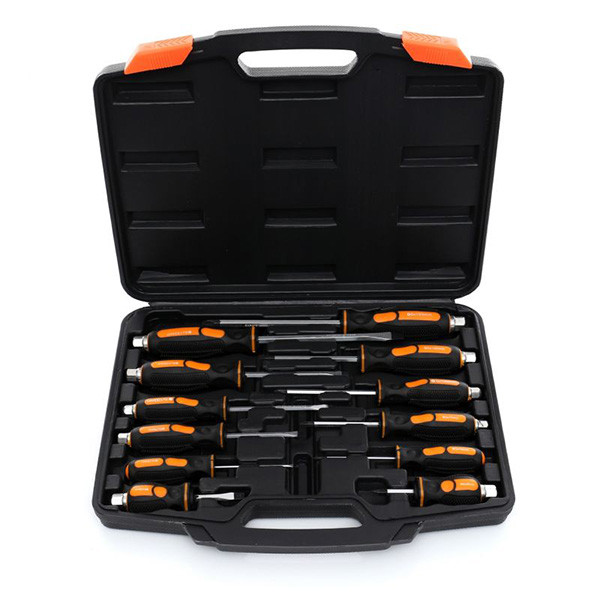Набір ударних викруток CrV (Phillips+Slotted) 12 шт. у кейсі Kraft & Dele KD10284
