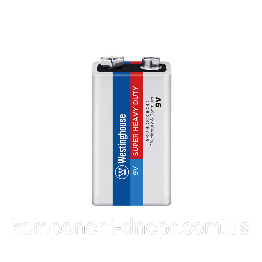 Сольова батарейка Westinghouse Super Heavy Duty 9V/6F22 крона 1 шт./пач. shrink