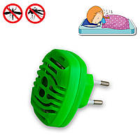 Фумігатор в розетку для пластин-таблеток Зелений прилад від комарів, засіб від комарів у кімнаті