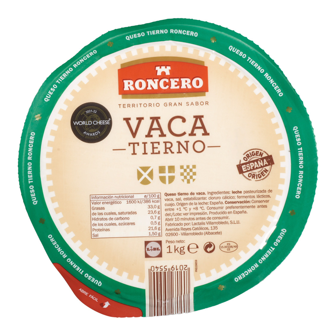 Сир напівтвердий Roncero VACA, 1кг