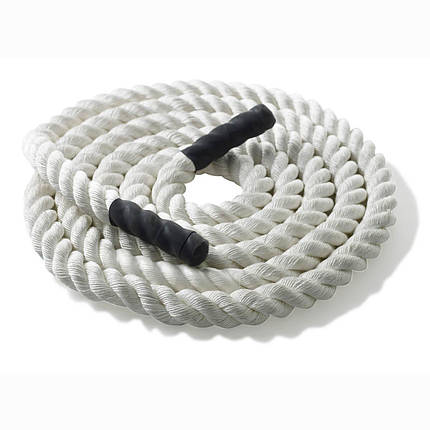 Канат тренувальний для кросфіта 6м Battle Rope White WCG 50х6, фото 1