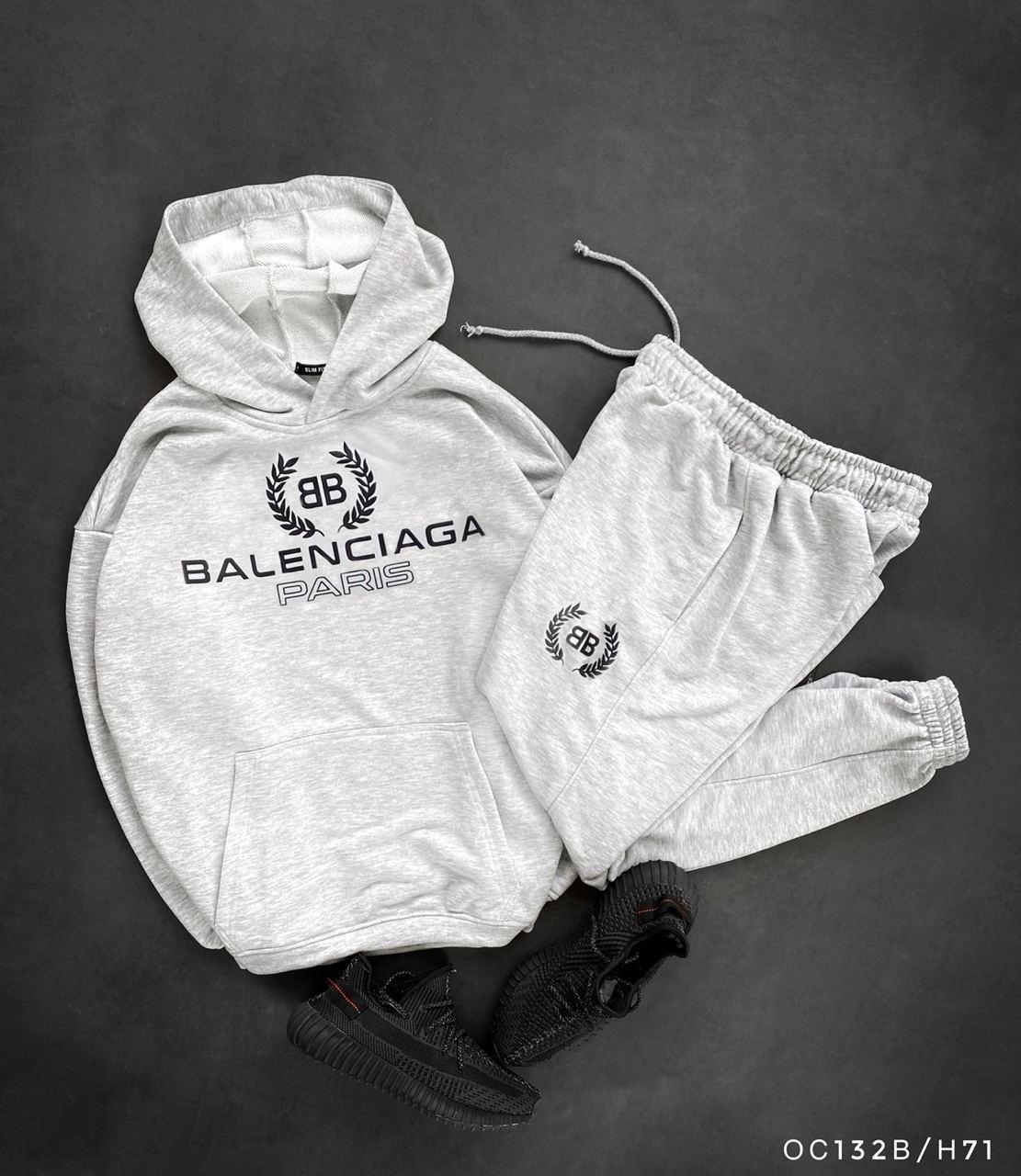 Чоловічий костюм штани та худі Balenciaga (білий)oc130b спортивний весняний комплект для хлопців із капюшоном top