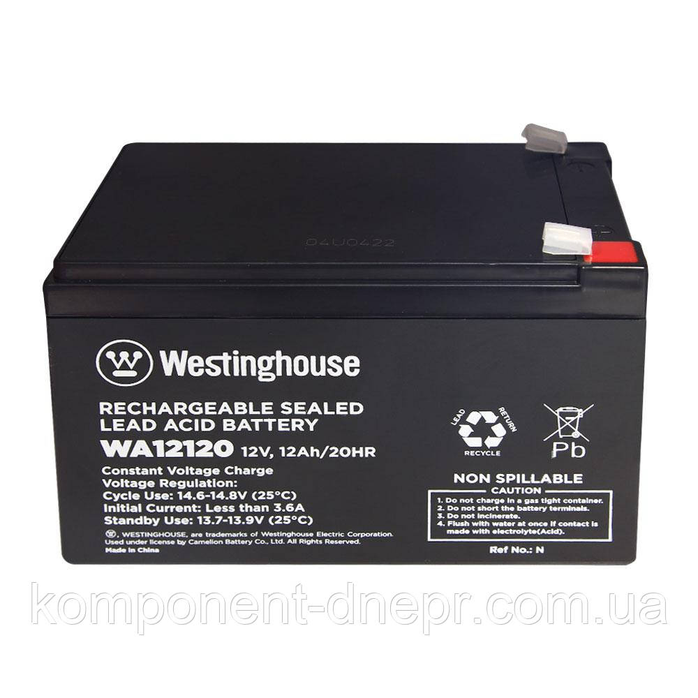 Свинцево-кислотна акумуляторна батарея Westinghouse 12 V, 12 Ah, terminal F2, 1 шт 95*98*151 мм