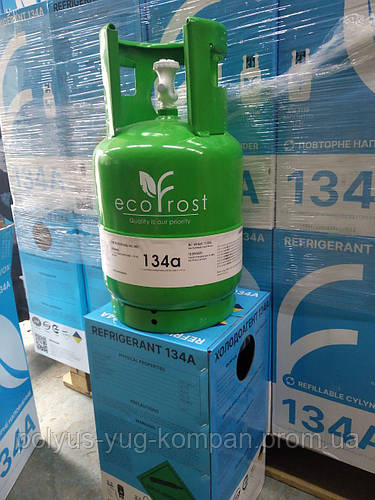 Купить Хладон (фреон) R134a (12 кг) баллон евро-стандарт (многоразовый ...