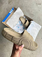 Бежевые мужские шлепанцы Adidas Yeezy Adilette Slide Desert Beige Люкс