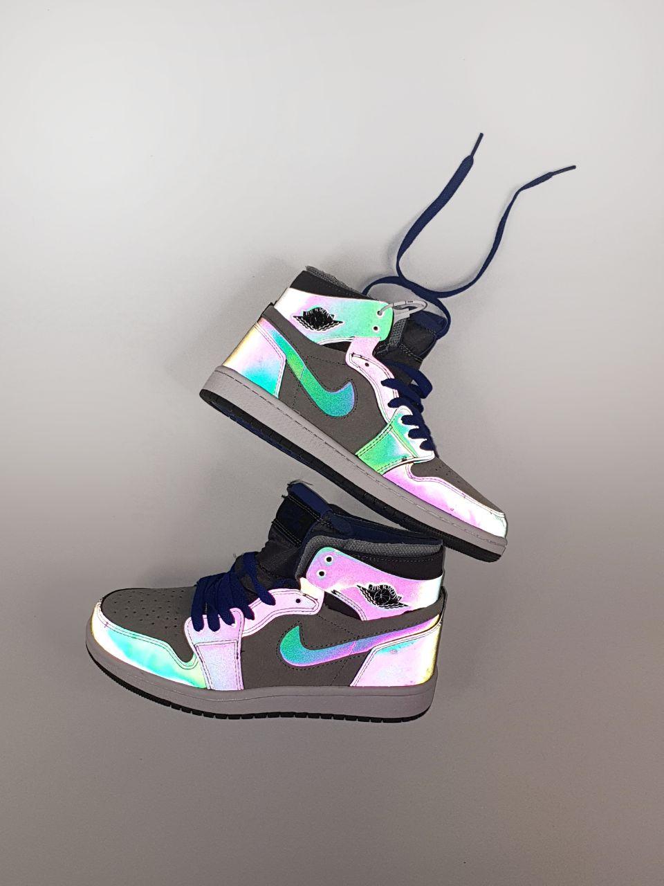 Жіночі кросівки Nike Air Jordan 1 High Zoom Air •Chameleon •  (сірі) високі повсякденні кроси Арт136 Найк top