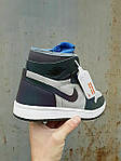 Жіночі кросівки Nike Air Jordan 1 High Zoom Air •Chameleon •  (сірі) високі повсякденні кроси Арт136 Найк top, фото 5