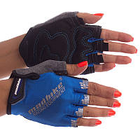 Велоперчатки текстильные перчатки велосипедные MADBIKE синие SK-01: Gsport