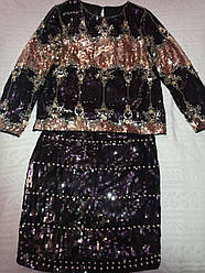 Жіночий ошатний костюм блуза зі спідницею