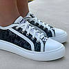 Жіночі кросівки Christian Dior Black White Sneakers Кеди Діор чорно-білі на літо сітка текстиль, фото 6