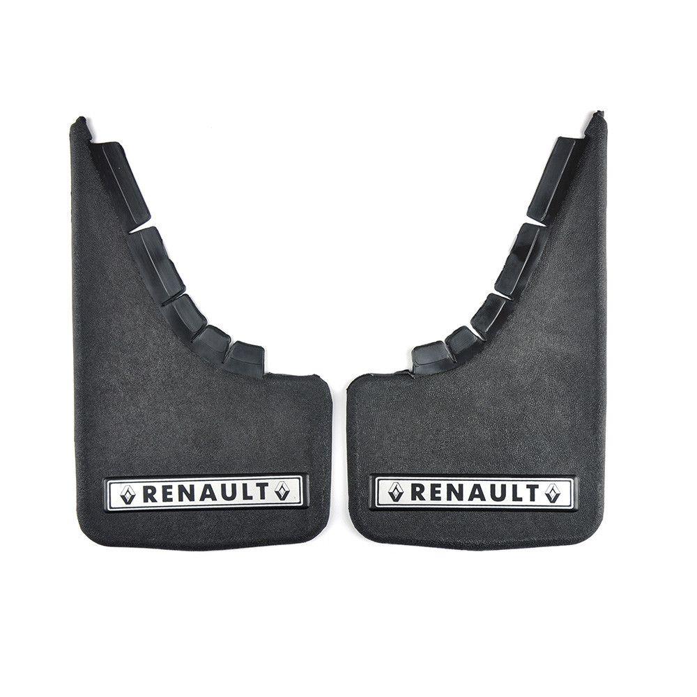 Бризковики малі Elegant для Renault Серебренн. напис,м'яка структурна гума Mud-Flaps2 шт, фото 1