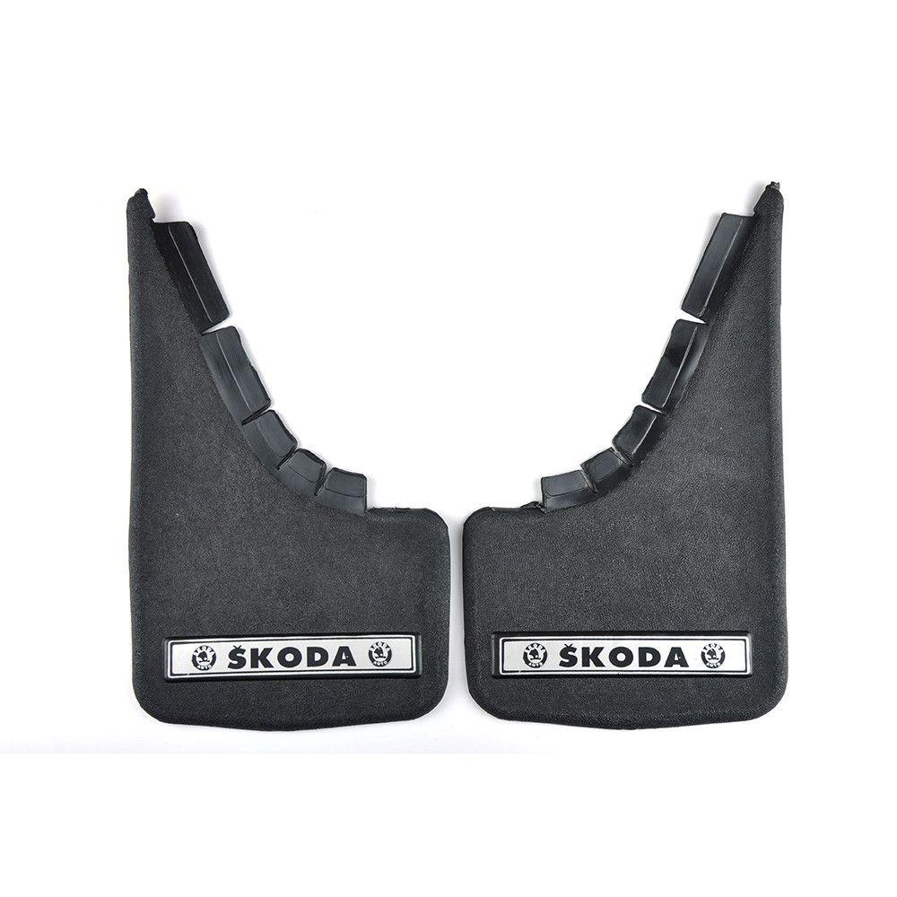 Бризковики малі Elegant для Skoda Серебренн. напис,м'яка структурна гума Mud-Flaps2 шт, фото 1