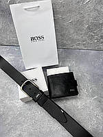 Чоловічий подарунок із натуральної шкіри, ремінь + портмоне Чоловиче подарунок