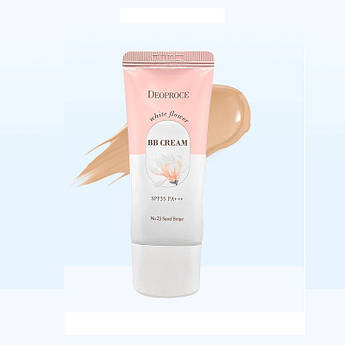 ББ крем із екстрактом білих квітів Deoproce Whiteflower BB Cream 21 тон 30 мл