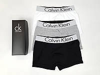 Calvin Klein Мужские трусы боксеры из хлопка 3шт. Набор трусов для мужчин. Кельвин Кляйн Комплект трусов 3 шт