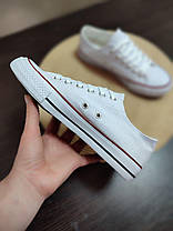 Білі кеди чоловічі конверси converse літні тканинні текстильні сітка, фото 6