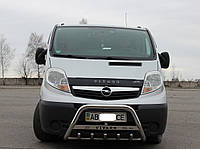 Кенгурятник Передняя защита Opel Vivaro 2001-2014+ хром нержавейка c надписью