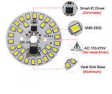 LED плати світлодіодні збірки SMD2835 лампа 15 Вт 220 В (Біле світло), фото 3
