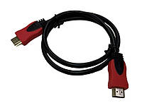 05-07-017. Шнур HDMI (штекер - штекер), version 1.4, чёрно-красный, в тех. уп., 80см