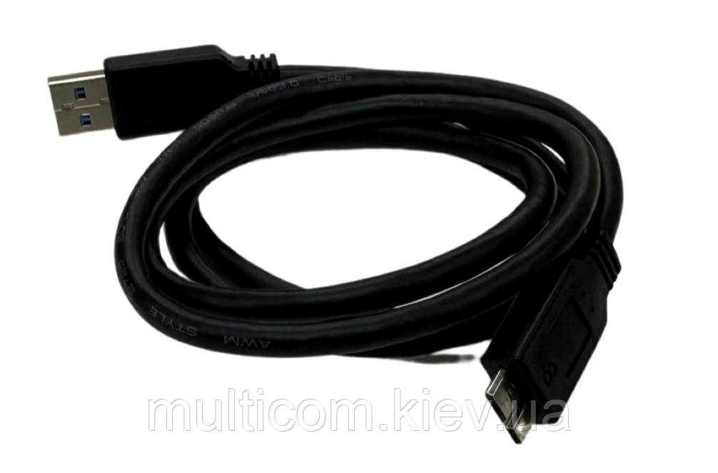 05-10-065. Шнур USB штекер А — штекер misro USB з живленням, version 3.0, синій, 1 м
