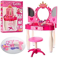Трюмо детское 661-21 туалетный столик со стульчиком и аксессуарами детский игровой набор, 8 предметов