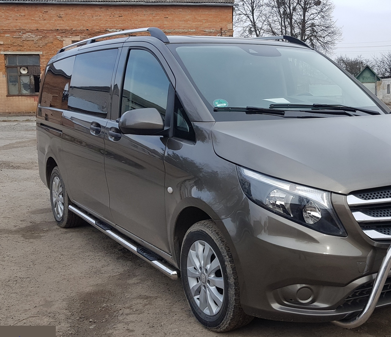 Підніжки труби з проступями Mercedes Vito 1997-2014+Бічний захист