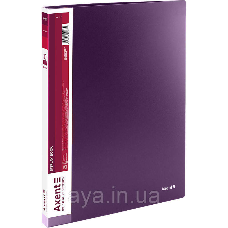 Папка з файлами, дисплей-книга Axent (A4, 30 файлів, сливовий) 1030-11-A