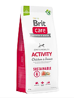 Brit Care Dog Sustainable Activity 12 кг корм для собак з підвищеною активністю (курка та комахи)