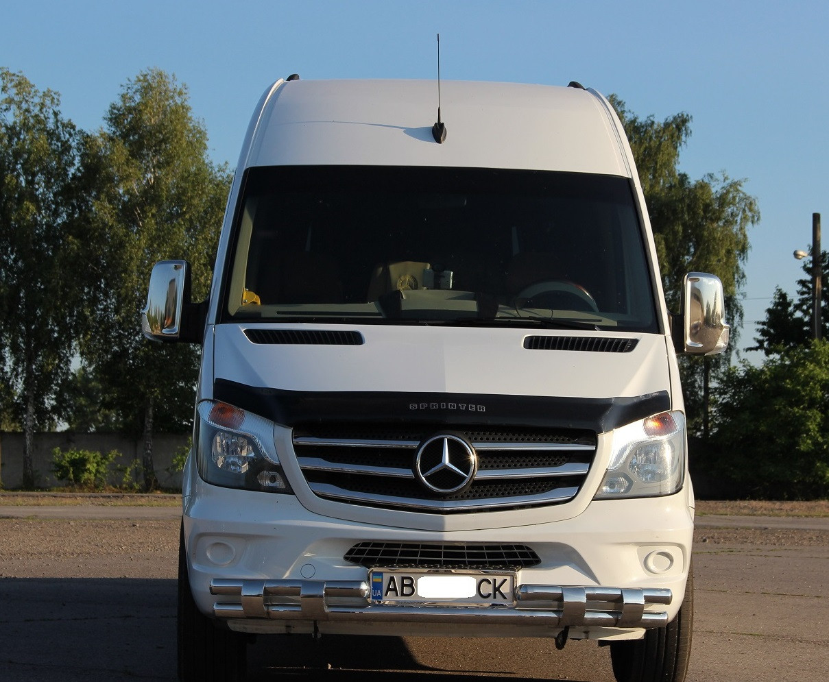 Кенгурятник УС SHARK подвійний Mercedes Sprinter 1995-2016+ Захист передній