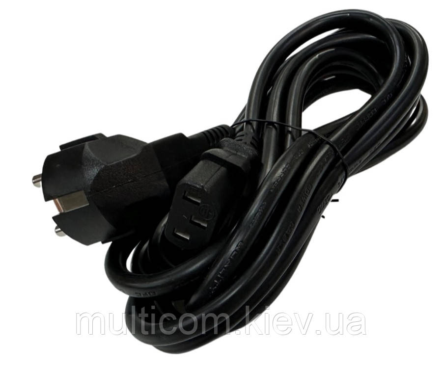 05-03-087. Шнур живлення комп'ютерний 3pin, 3x1мм2, CU, чорний, 3 м