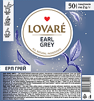 Чай Lovare черный с бергамотом Earl grey 50*2г эконом