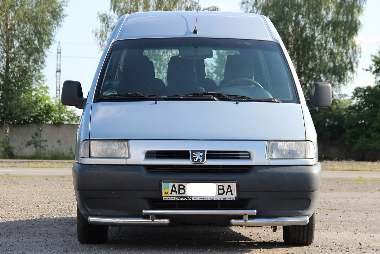 Кенгурятник УС подвійний Peugeot Expert 1995-2006 передній захист із нержавіючої сталі