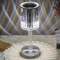 Декоративный LED светильник Crystal light, с пультом ДУ/ Настольная беспроводная лампа хрустальная