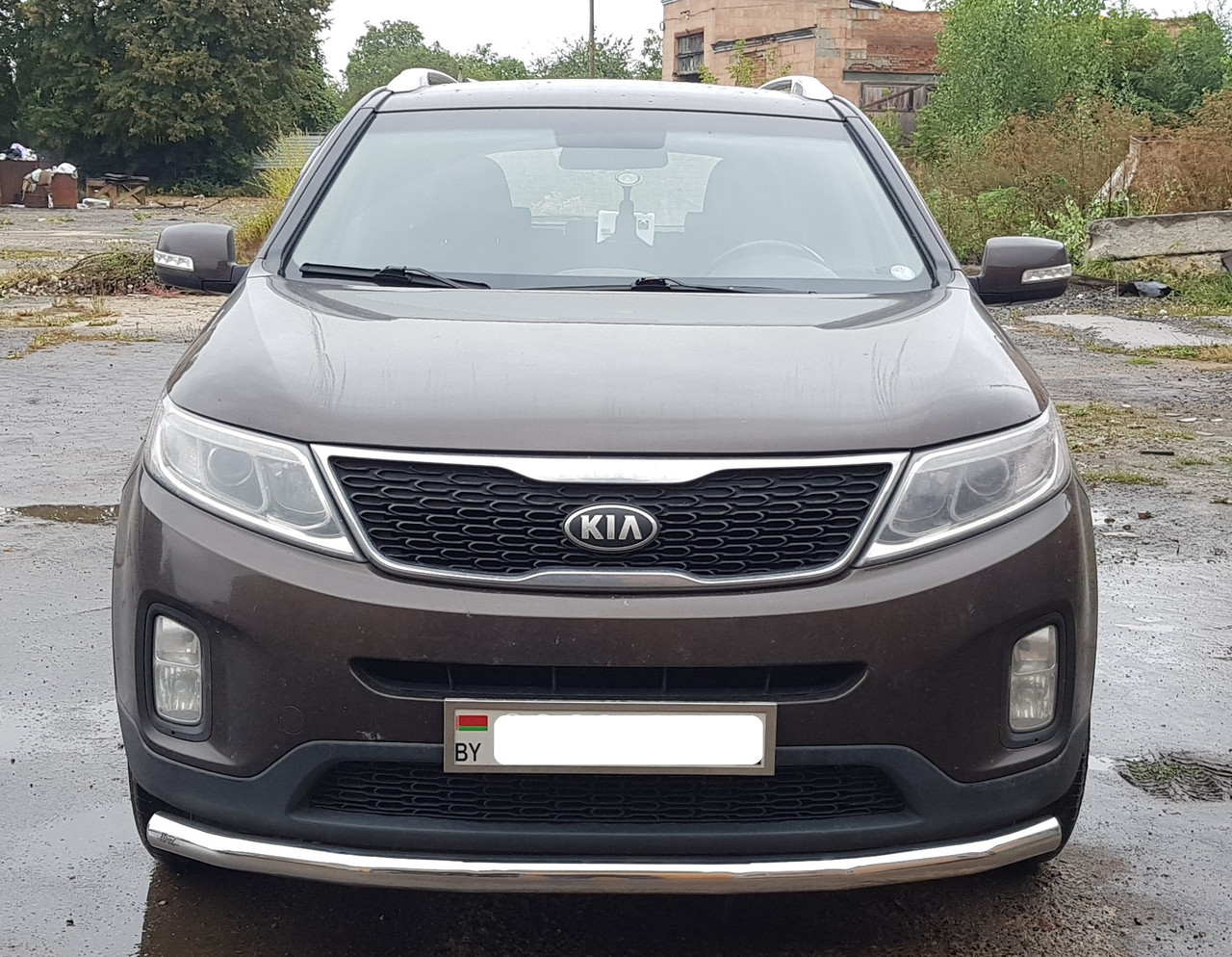 Кенгурятник УС передній одинарний Kia Sorento 2009-2015 хром з нержавіючої сталі