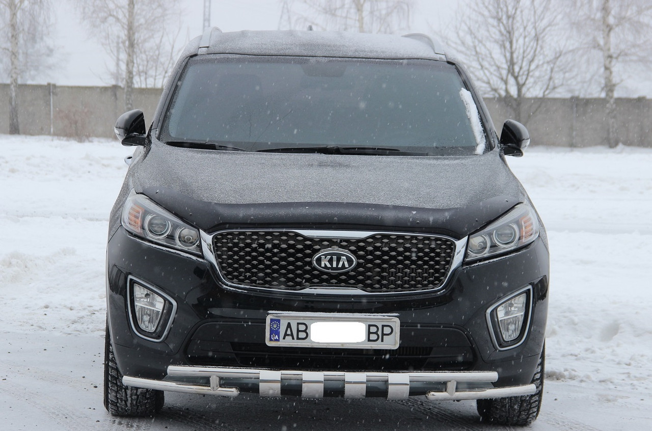 Кенгурятник передній подвійний вус Kia Sorento 2015+ SHARK Захист бампера