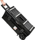 Ящик для інструментів YATO 2 органайзера 793х385х322 мм на 2 колесах пластиковий, фото 2