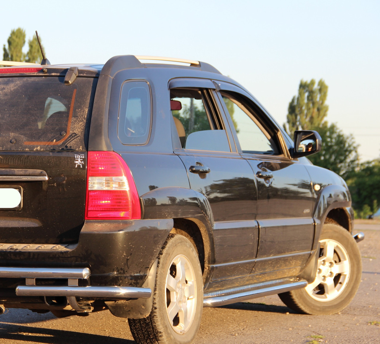 Підніжки майданчик Kia Sportage 2004-2010 Бічний захист дуги пороги з нержавіючої сталі