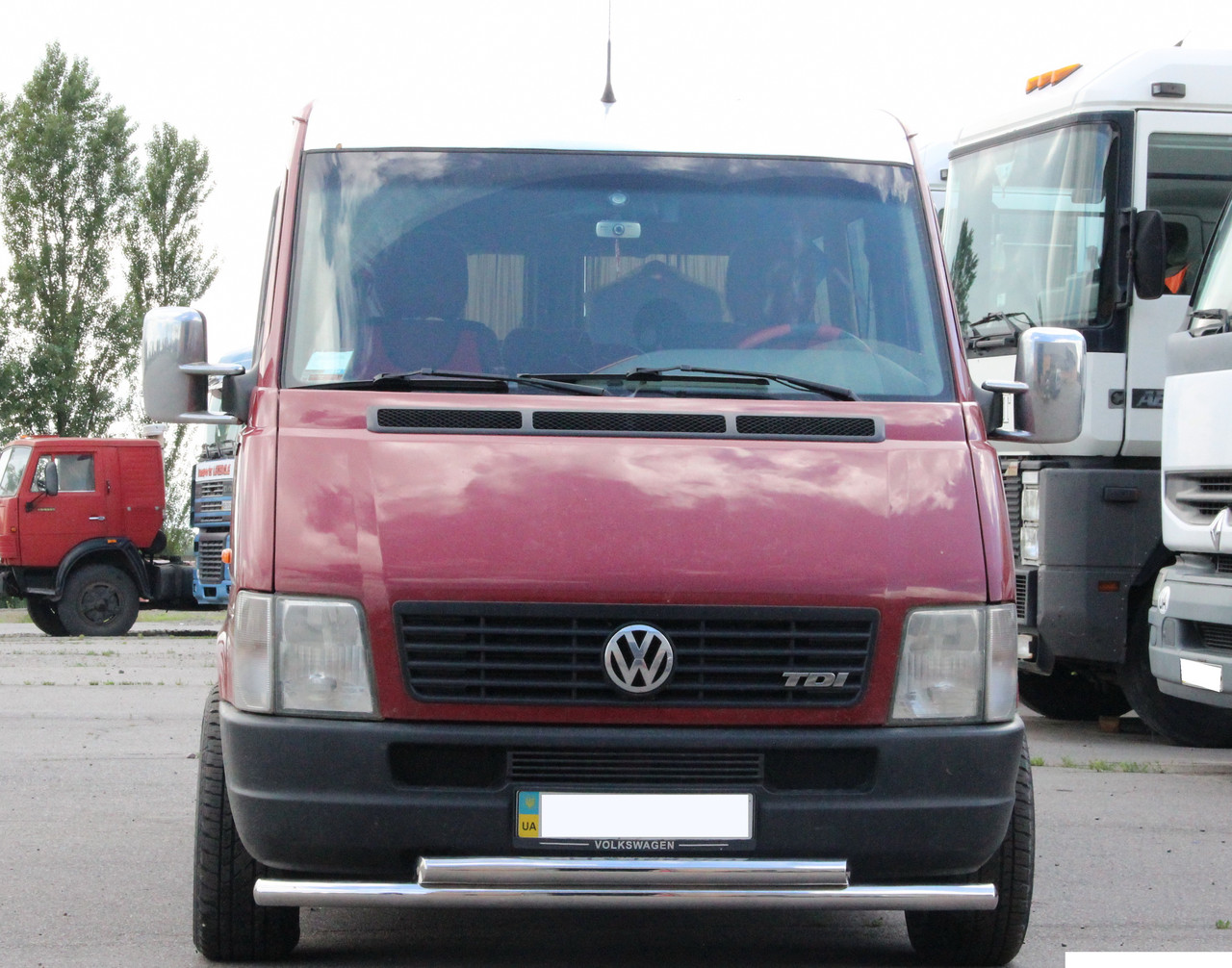 Кенгурятник вус подвійнийVolkswagen LT-35 1996-2006 Передній захист D60\42