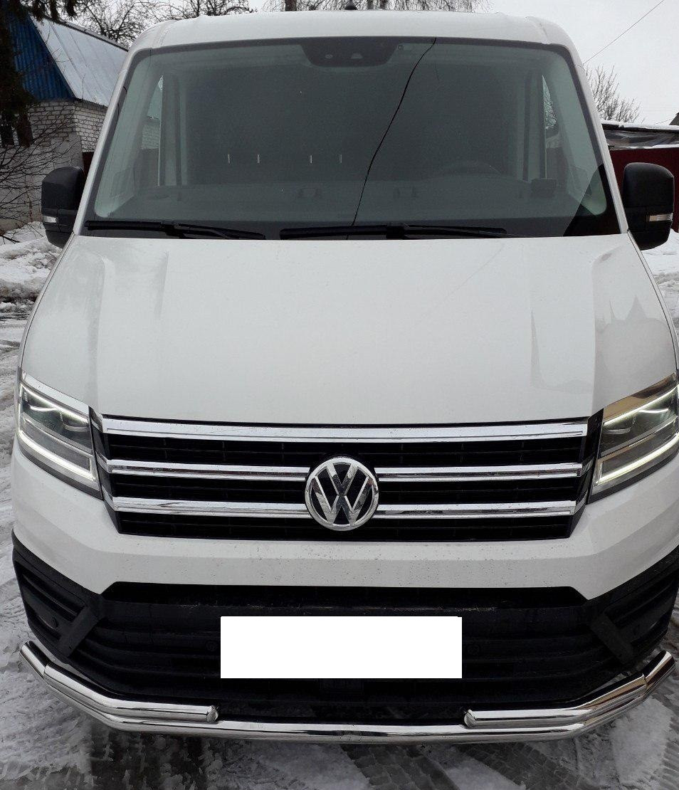 Кенгурятник вус подвійний Volkswagen Crafter 2016+ передній захист бампера з куточками D60/42
