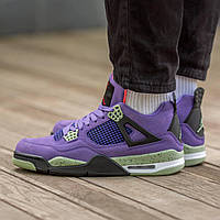 Женские кроссовки Nike Air Jordan Retro 4 Purple Suede (фиолетовые) яркие спортивные весенние кроссы I1152