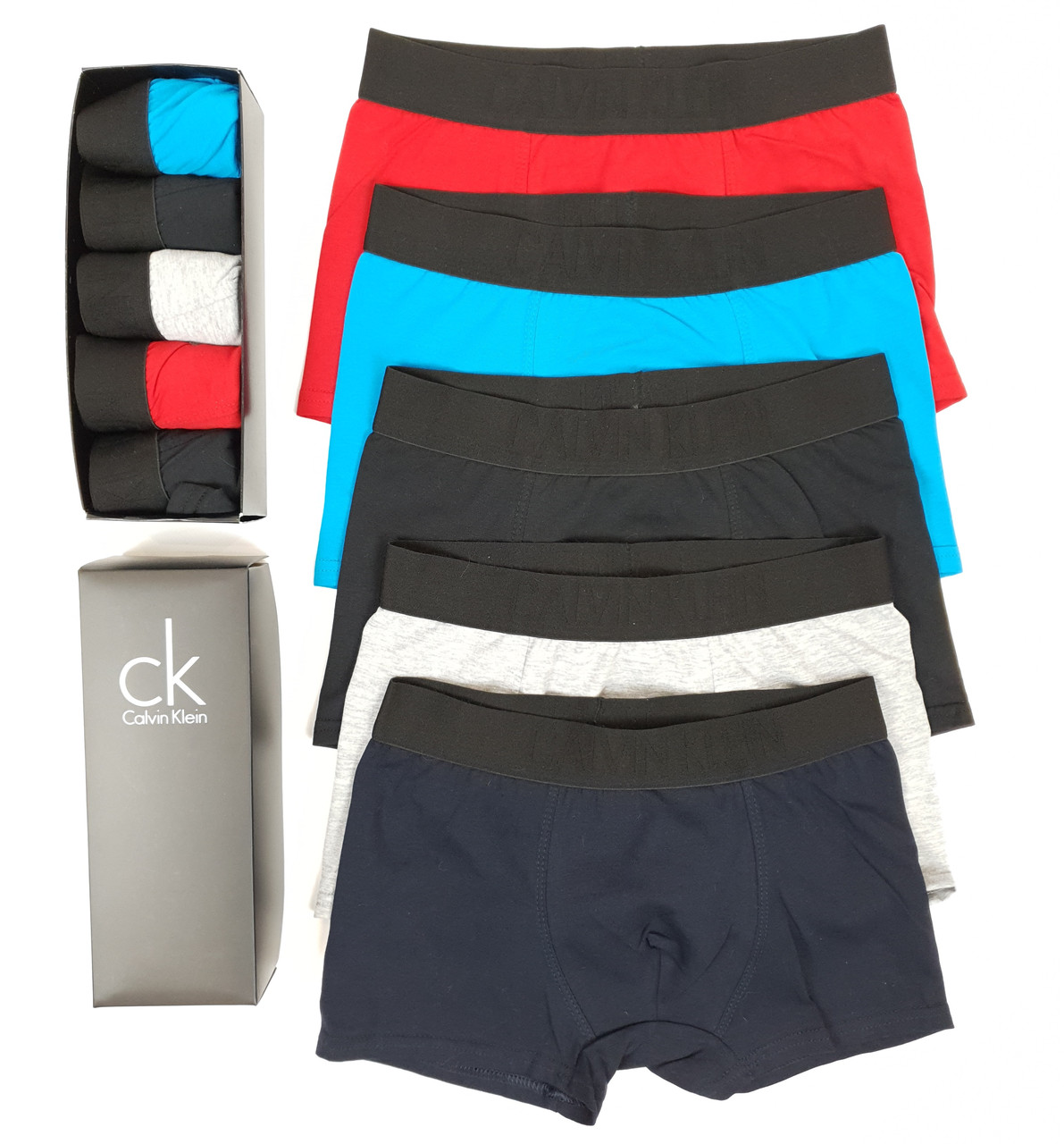 Calvin Klein Подарочные наборы трусы боксеры 5шт. Комплект нижнего белья мужского бренд Кельвин Кляйн 5 шт - фото 4 - id-p1863979541