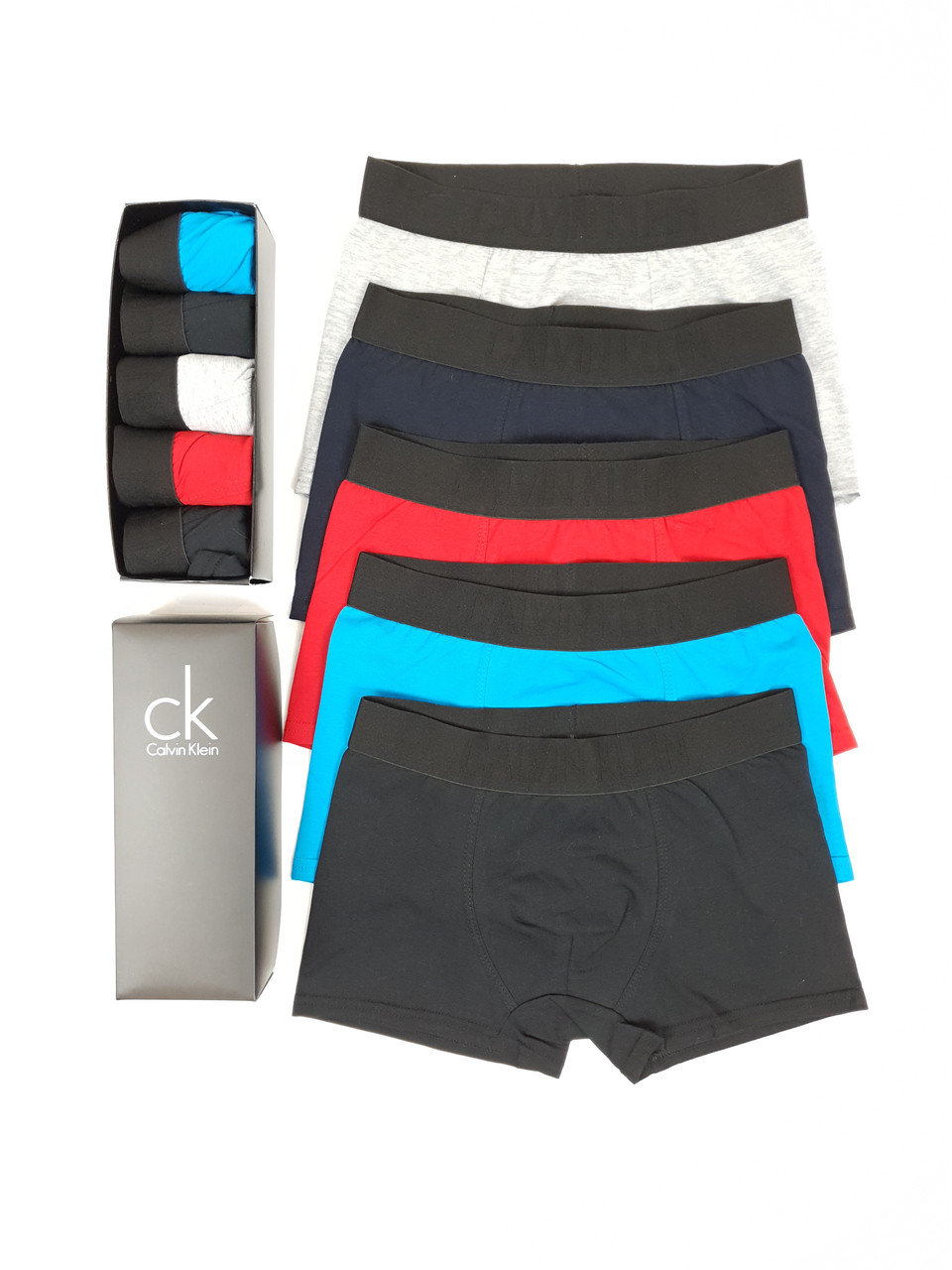 Calvin Klein Подарочные наборы трусы боксеры 5шт. Комплект нижнего белья мужского бренд Кельвин Кляйн 5 шт - фото 6 - id-p1863979541