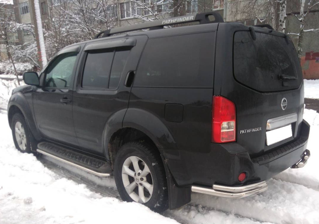 Захист заднього бампера кути Nissan Pathfinder 2006-2013 кенгурятник дуги бічний захист пороги