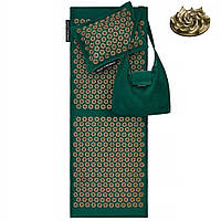 Килимок акупунктурний з подушкою 4FIZJO Eco Mat XL Аплікатор Кузнєцова 4FJ0290 Navy Green/Gold виробник Польща