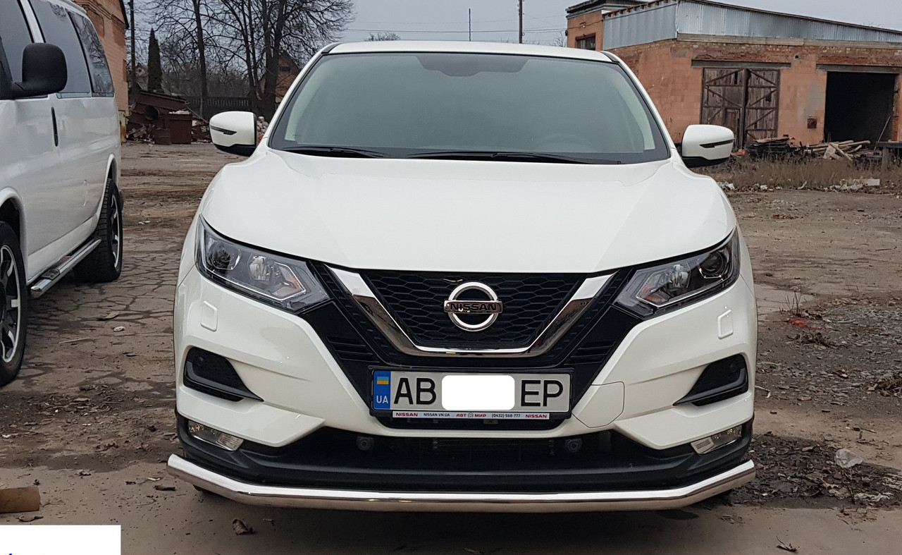 Захист переднього бампера ВУС одинарний Nissan Qashqai 17+ 06-13 14-17 кенгурятник дуги пороги